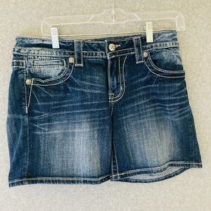 Miss Me Jeans Signature Shorts Womens 30x6 Low Rise Rhinestones Flap Pockets